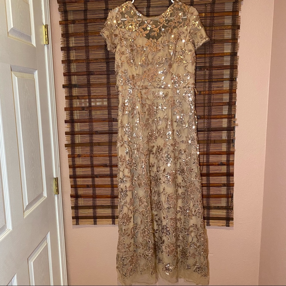 Shiny rose gold maxi dress ( wedding dress) (party dress)